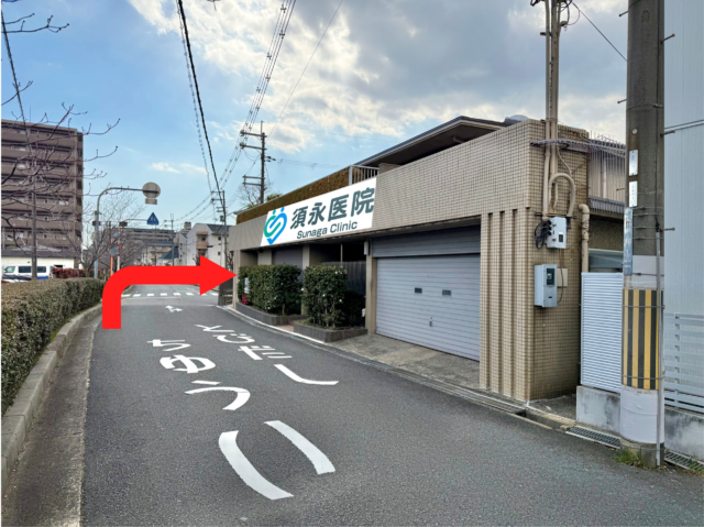 駐車場ルート①（新庄ガード南方面から）